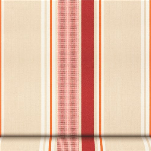 Sunbrella Canvas Cream & Red Orange Stripe