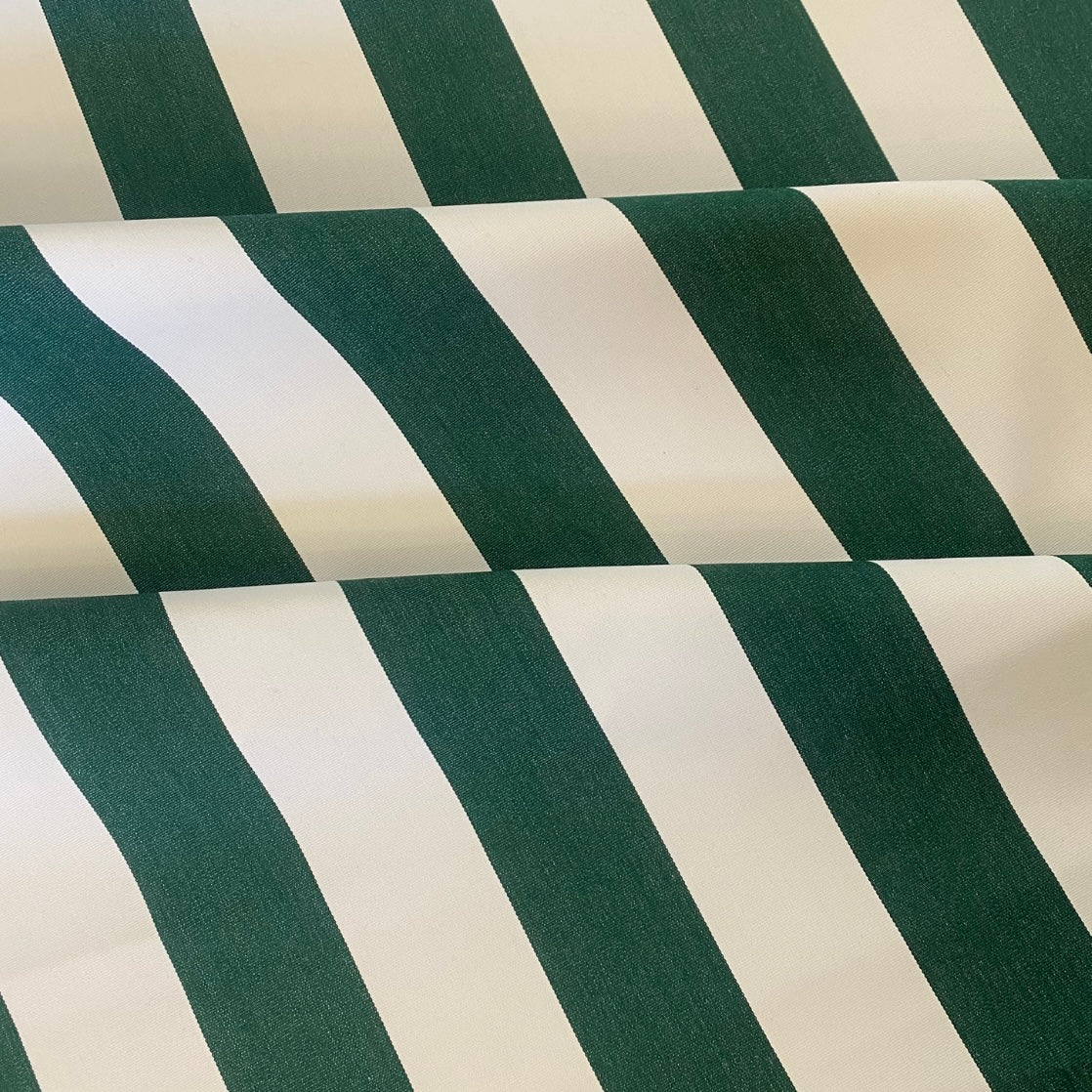 Sunbrella Upholstery Fabric Green 2.5" Stripe