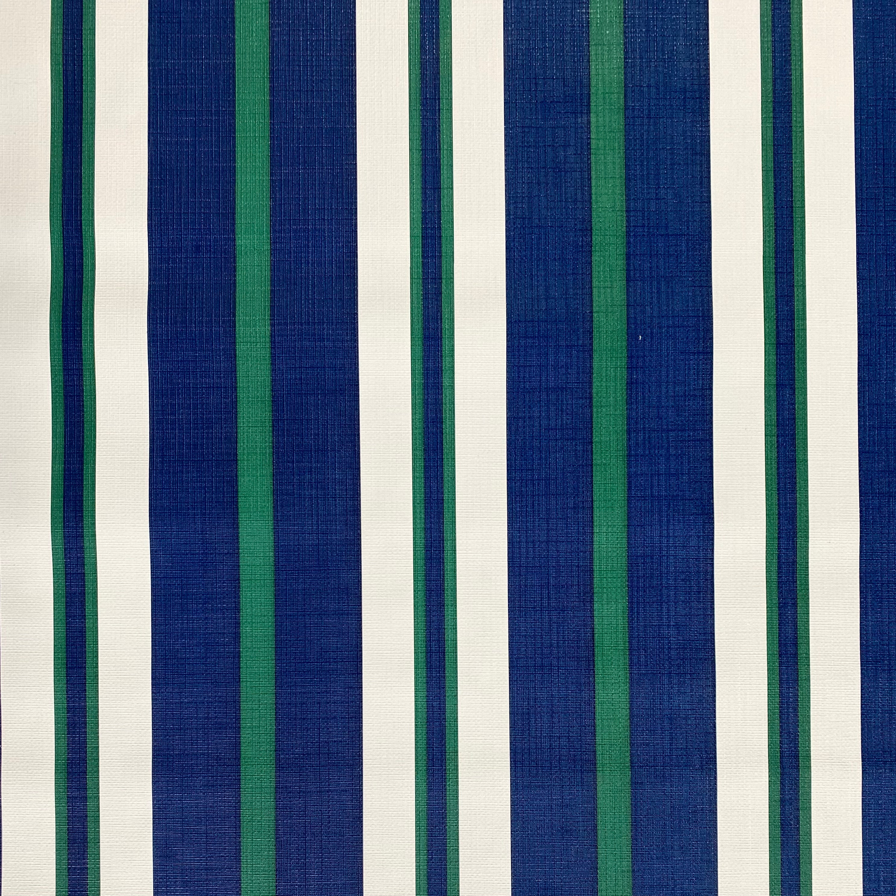 Navy, Green, White Stripe by Brella is a plastic vinyl designed for an array of applications.