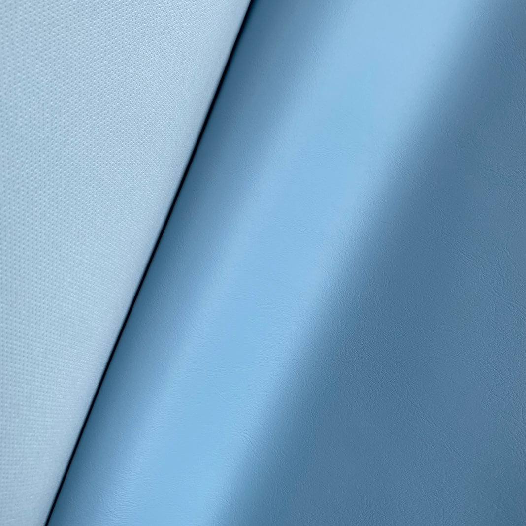 Eden Upholstery Vinyl: Azur Blue. Light Blue furniture vinyl