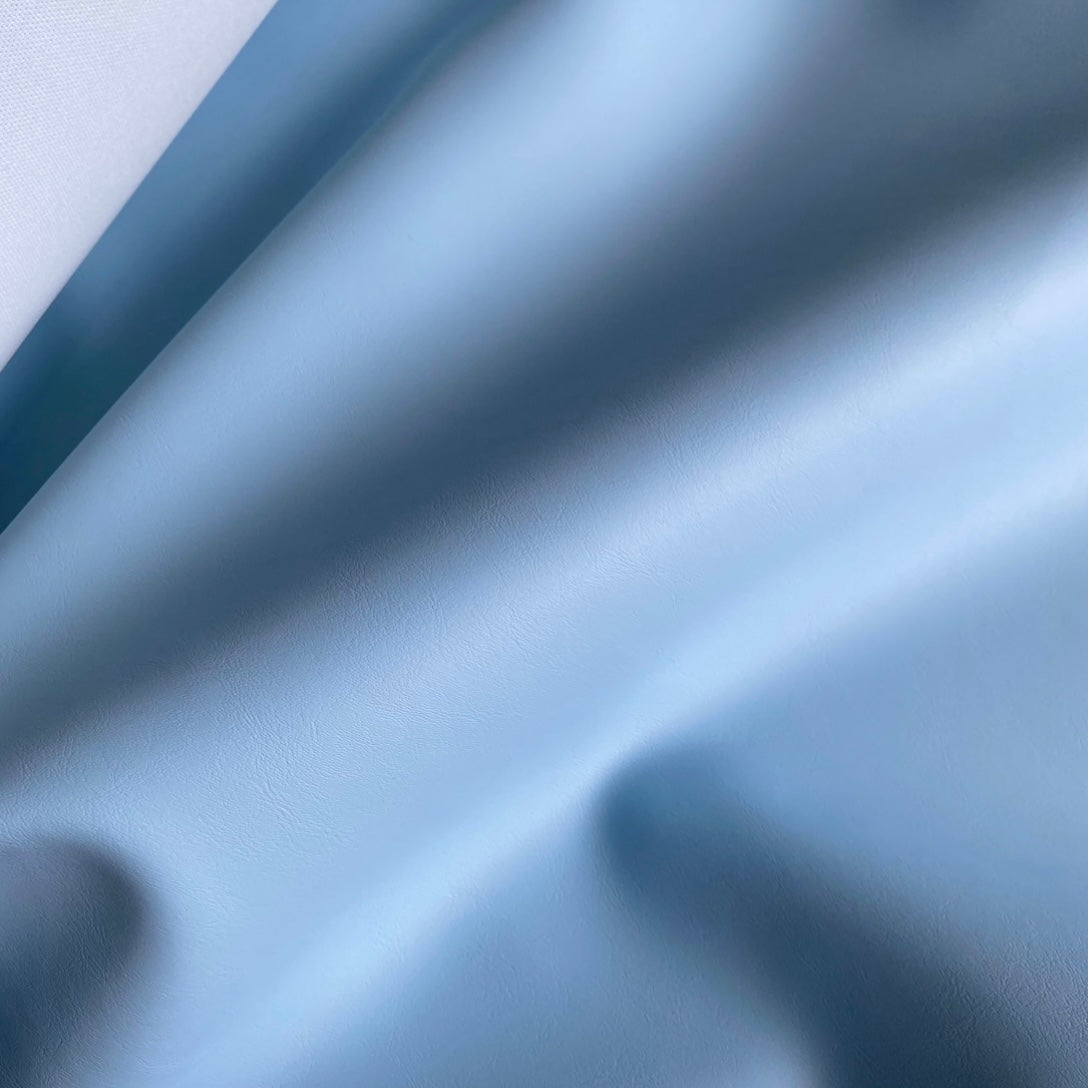 Eden Upholstery Vinyl: Azur Blue. Light Blue furniture vinyl