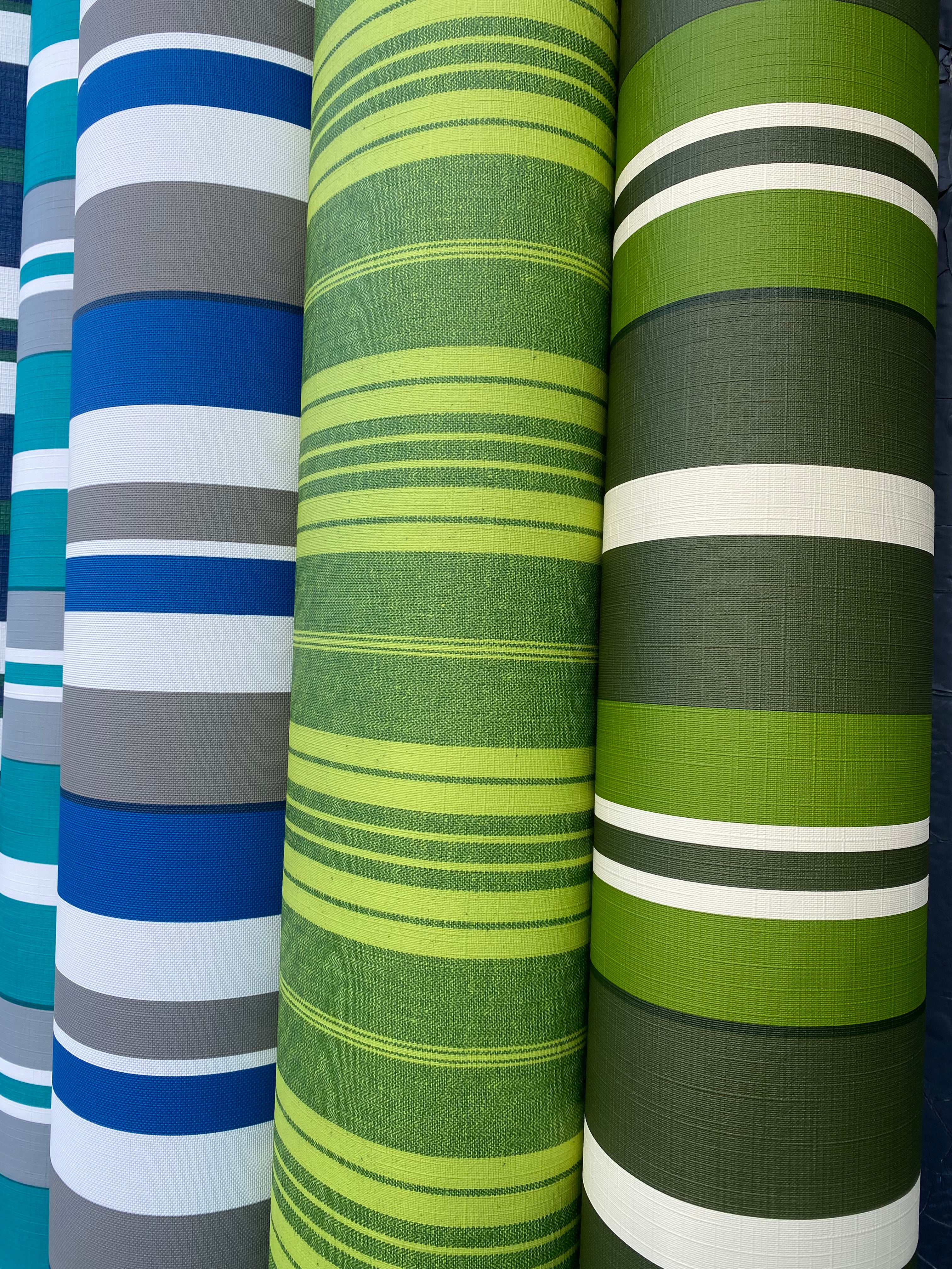 Khaki, Green, White Stripe is a plastic vinyl designed for an array of applications.