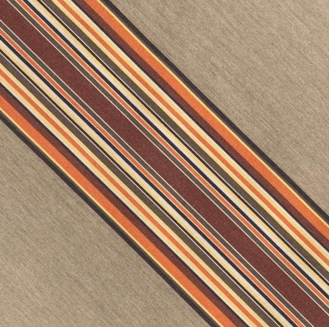 Sunbrella Acrylic Canvas: Taupe, Orange stripe