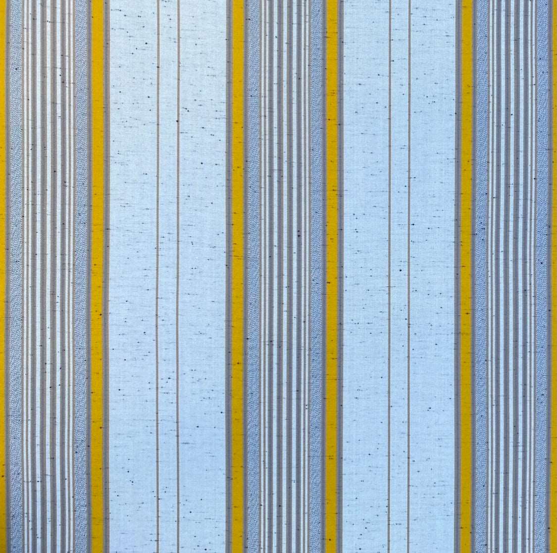 Sunbrella Acrylic Canvas: Yellow, Grey, White Stripe