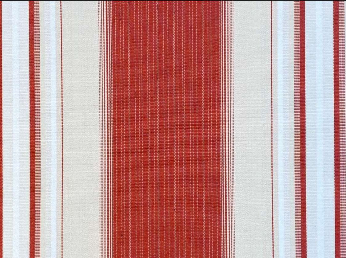 Sunbrella Acrylic Canvas: Warm Red, Cream Stripe