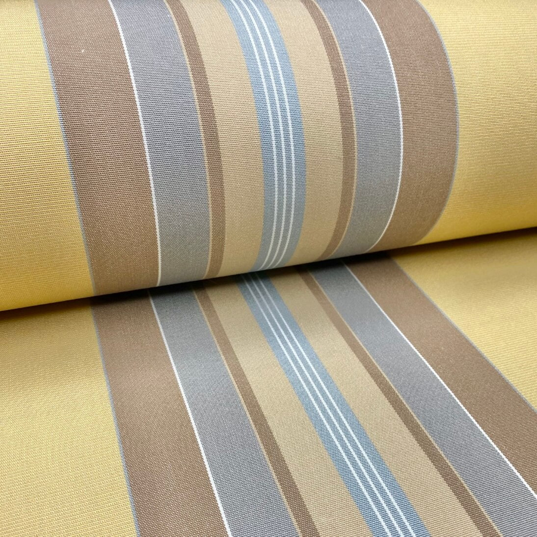 Sunbrella Yellow & Duck Egg Blue Stripe