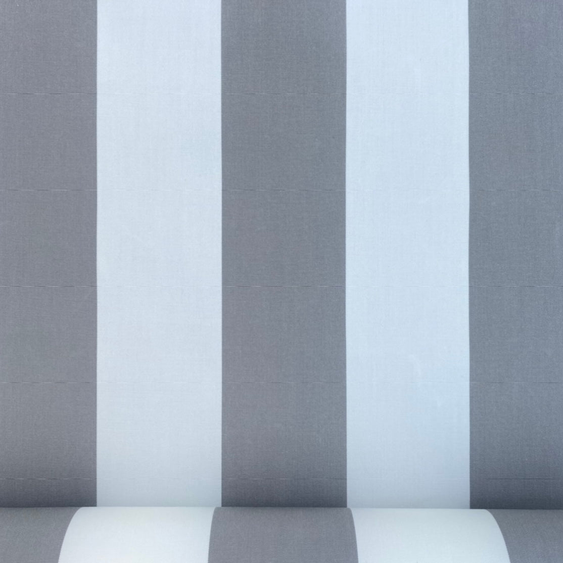 Sunbrella Canvas: Grey & White stripe