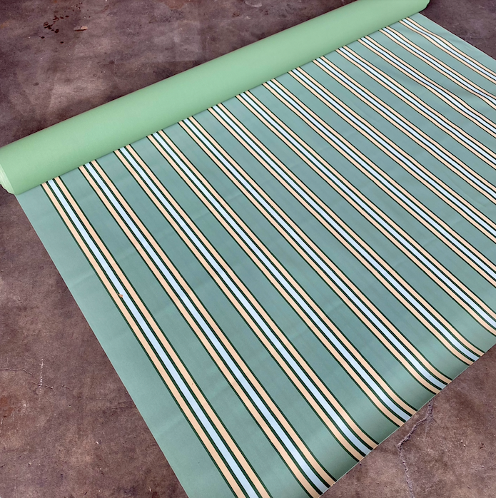 Somerton Awning Canvas: Green Stripe