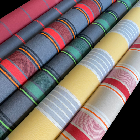 Sunbrella Canvas Cream & Red Orange Stripe