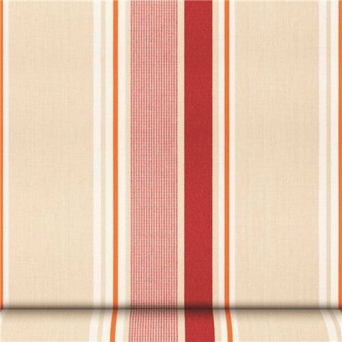 Sunbrella Canvas Cream & Red Orange Stripe