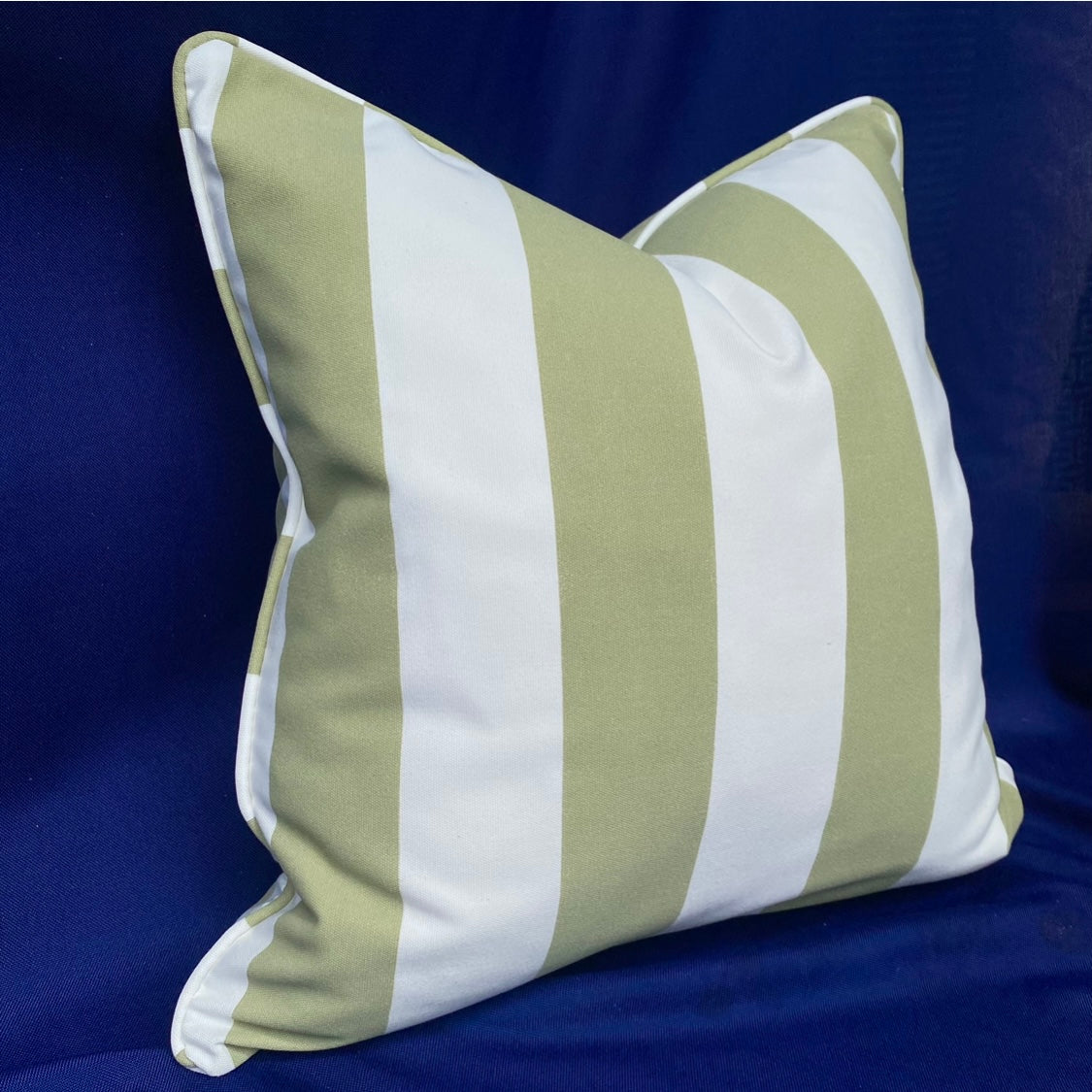 Marine Outdoor Cushions – Sage & White