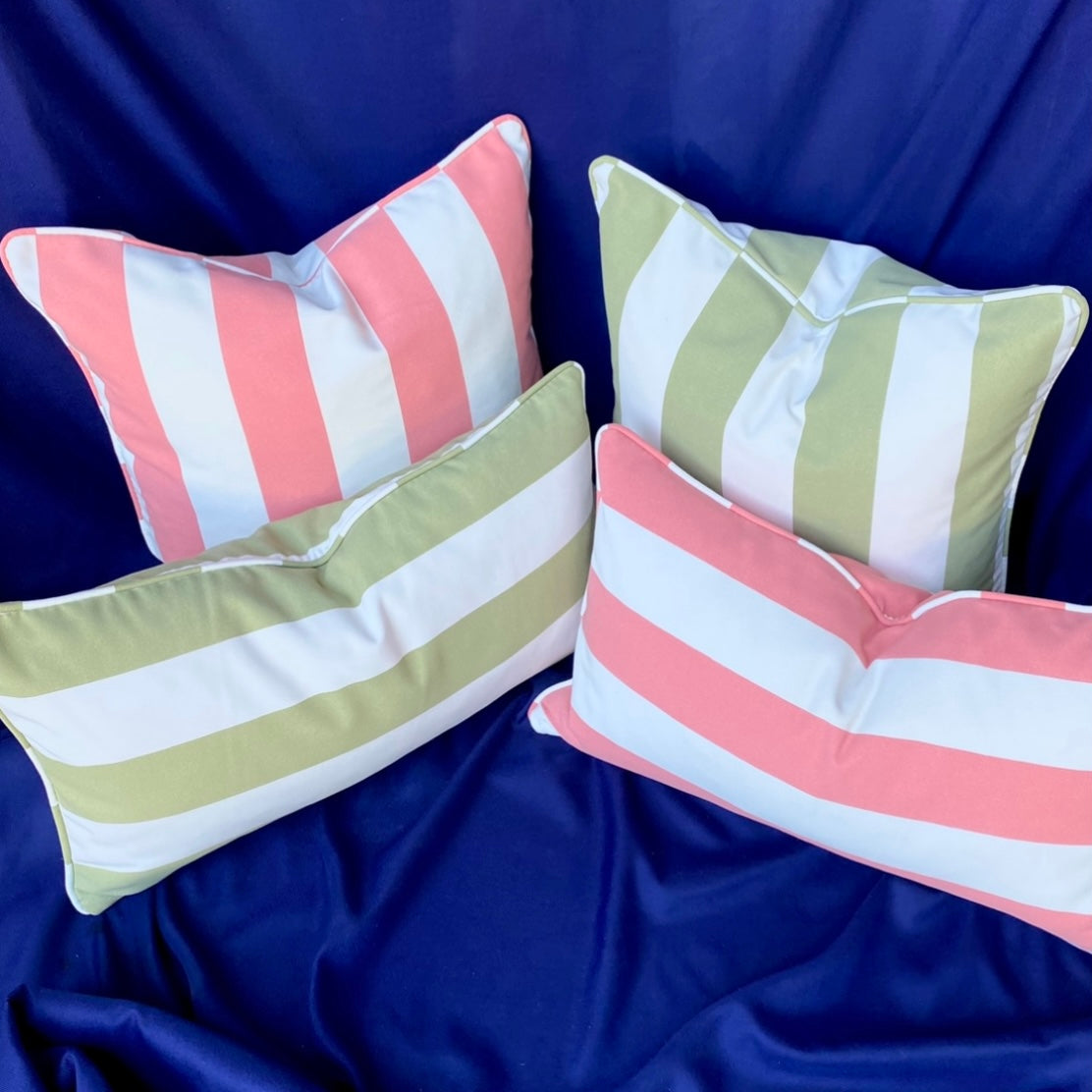 Marine Outdoor Cushions – Sage & White