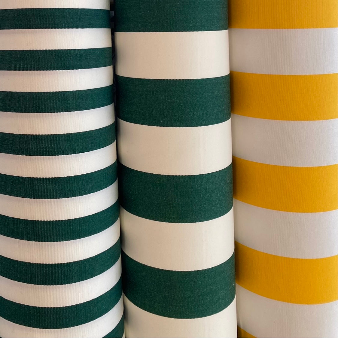 Sunbrella Upholstery Fabric Green 2.5" Stripe