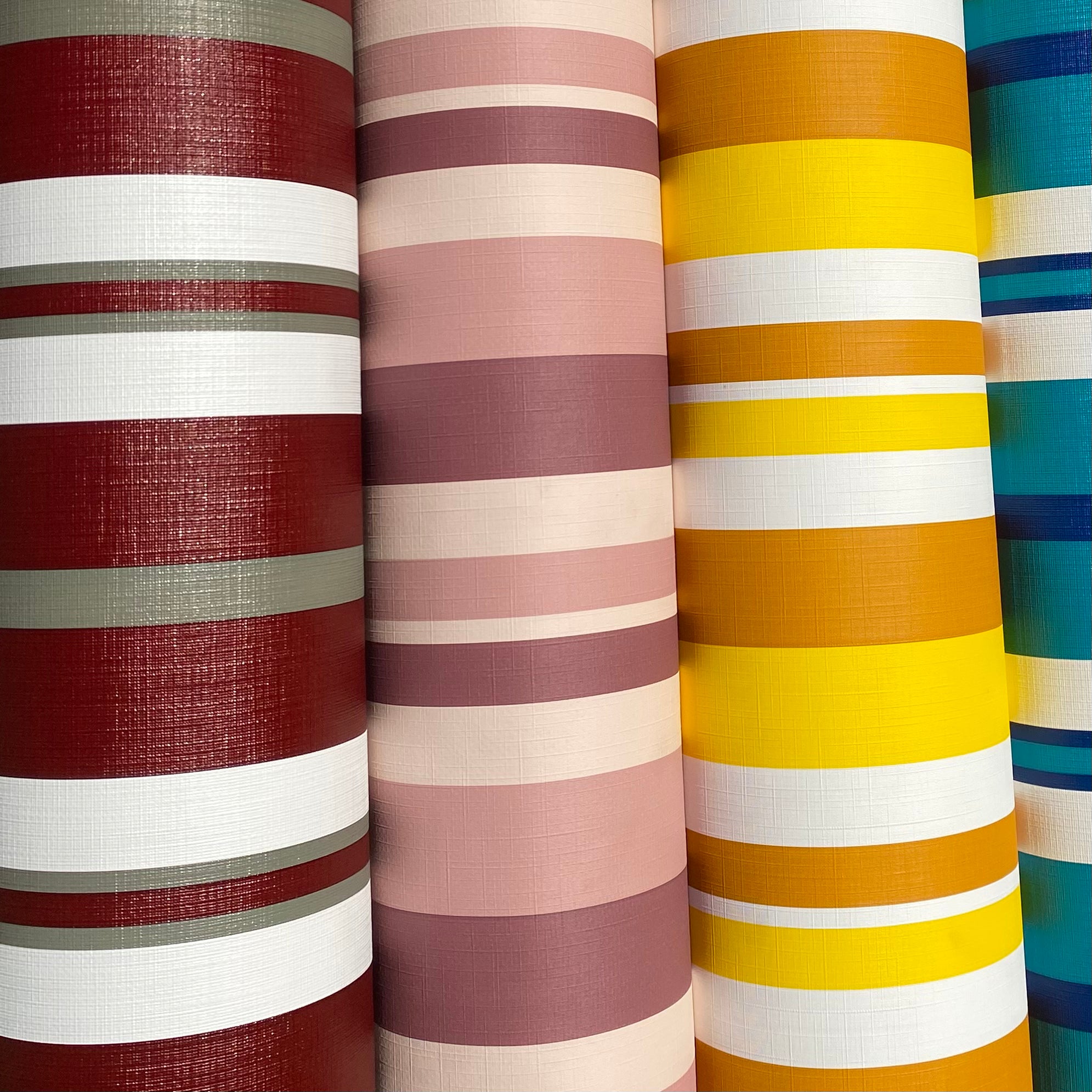 Mauve, Pink, Cream Stripe is a plastic vinyl designed for an array of applications.