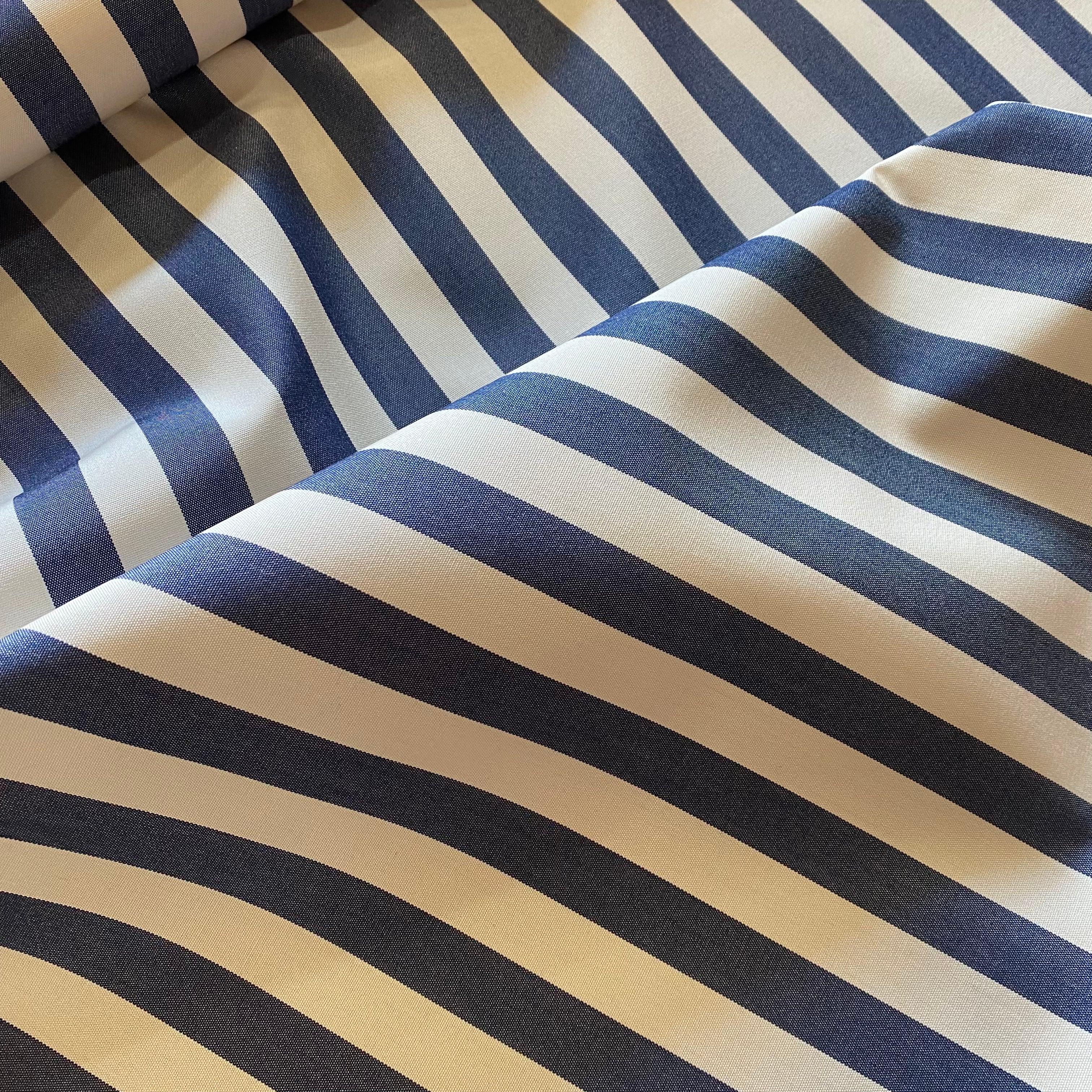 Bentwood Outdoor Fabric: Navy and White Stripe