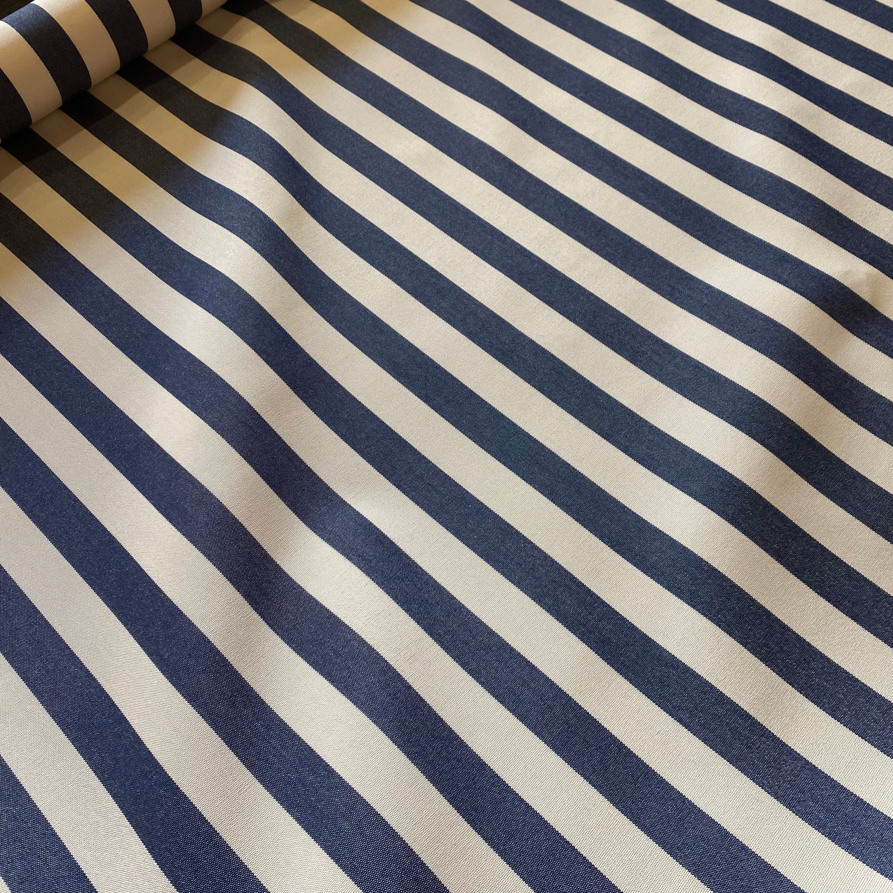 Bentwood Outdoor Fabric: Navy and White Stripe