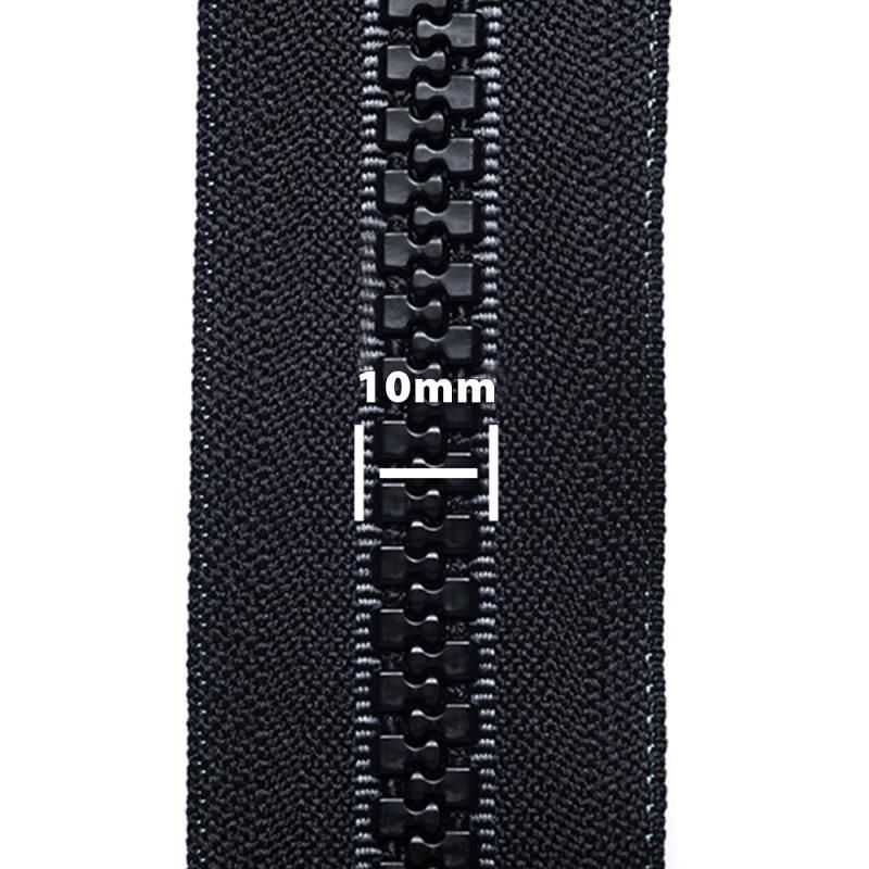 YKK 10 Continuous Chunky Moulded Zipper Black