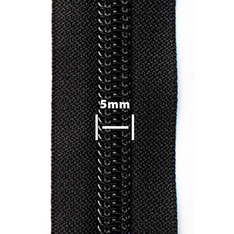 ZIPA #5 Continuous Spiral Coil Zipper – Black