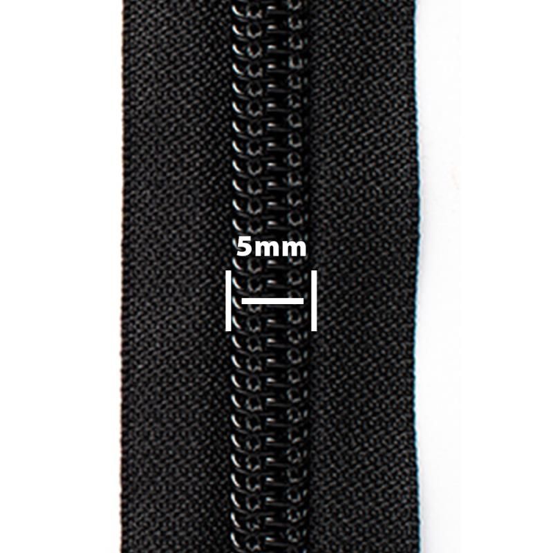 ZIPA #5 Continuous Spiral Coil Zipper – Black | Bentwood Textiles