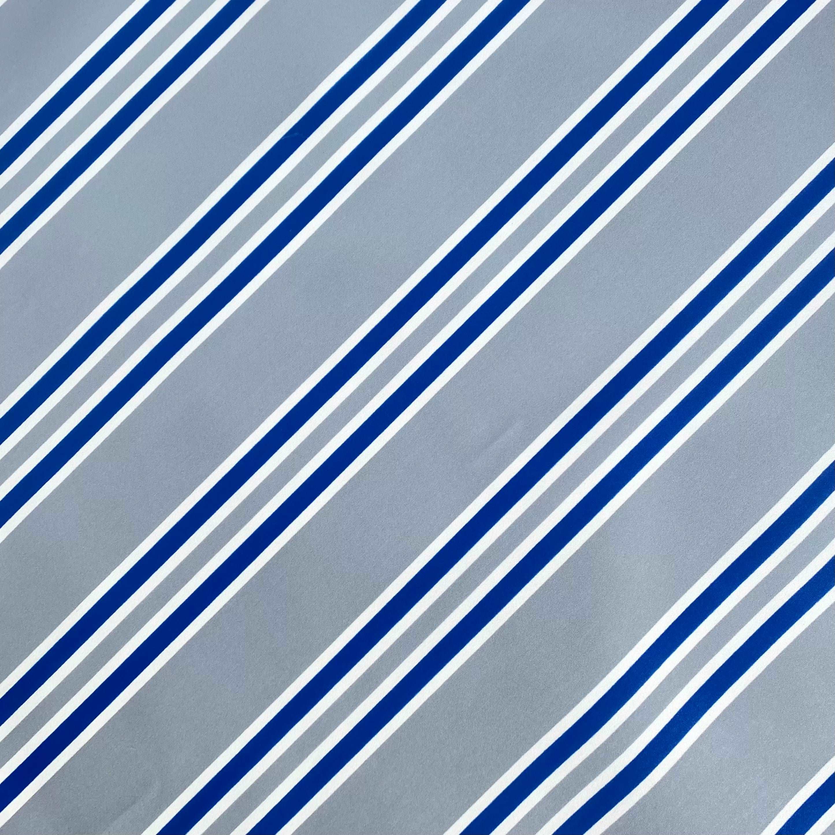 Grey, White, Royal Blue Stripe