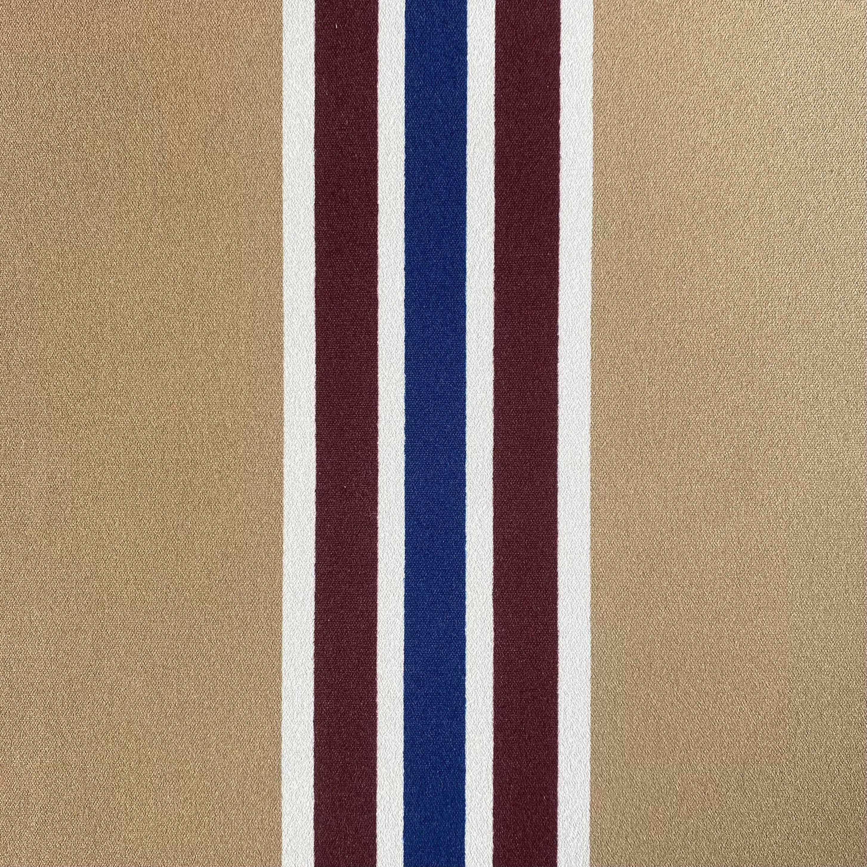Beige, White, Navy Blue, Maroon Stripe