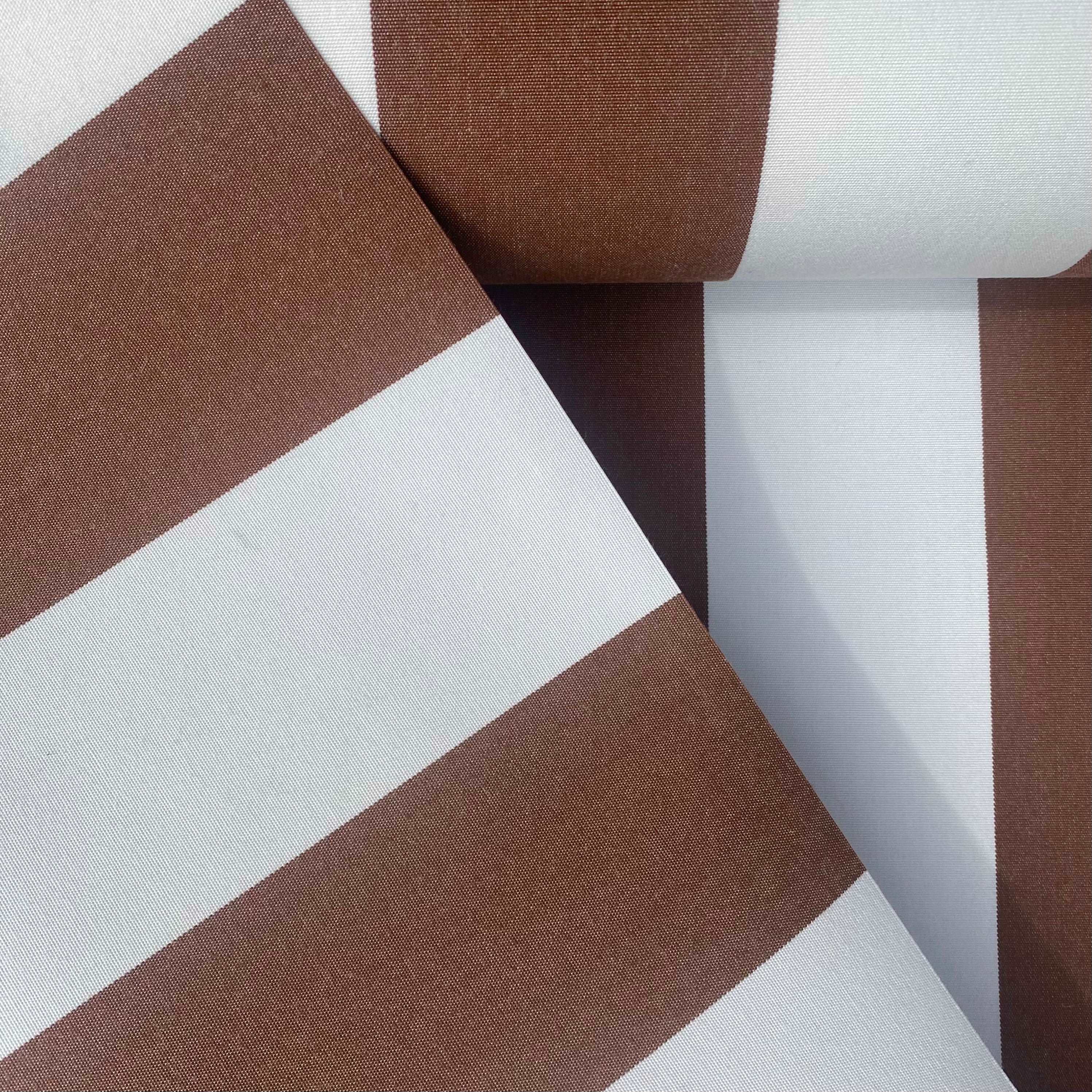 Sunbrella Acrylic Canvas: Brown & White Stripe