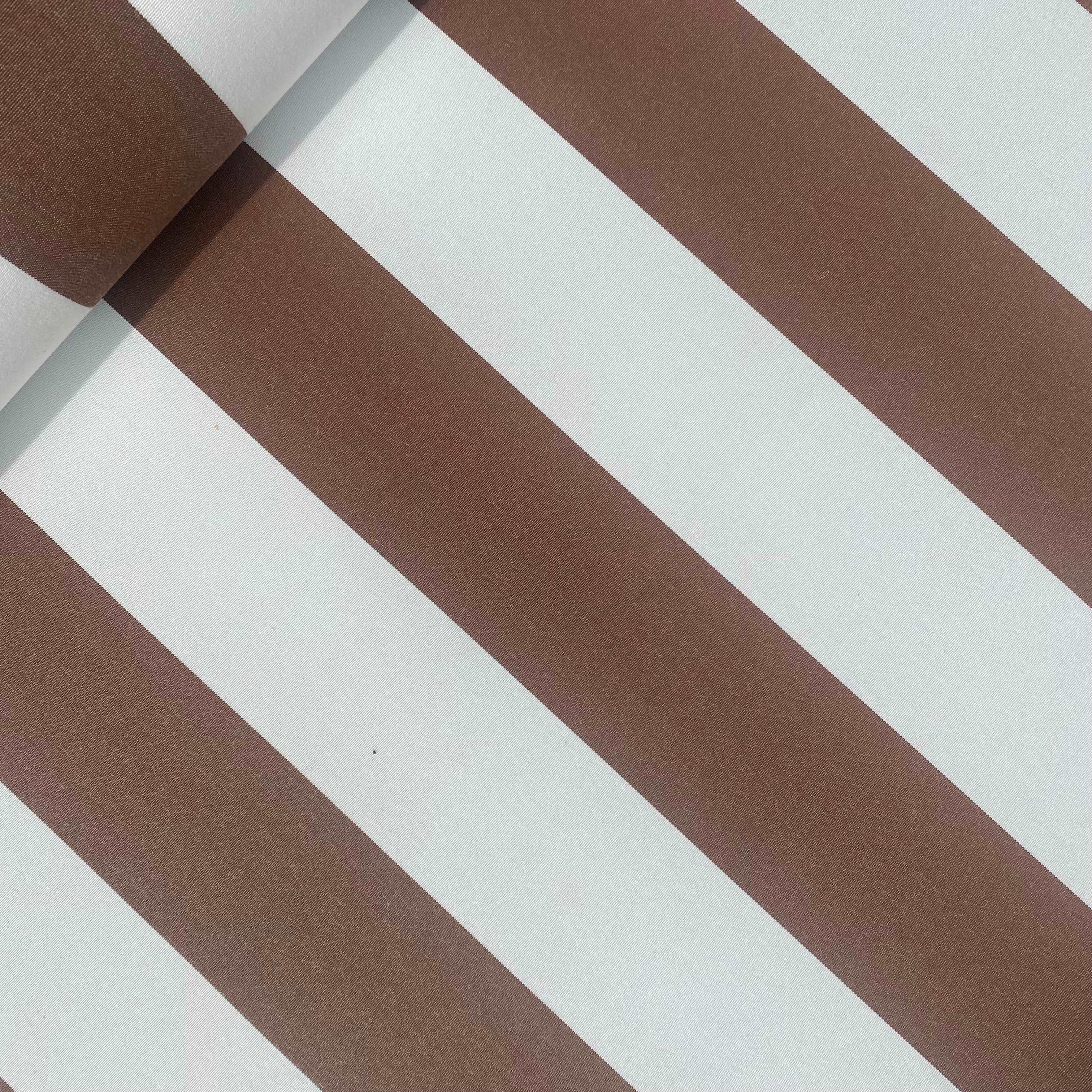 Sunbrella Acrylic Canvas: Brown & White Stripe