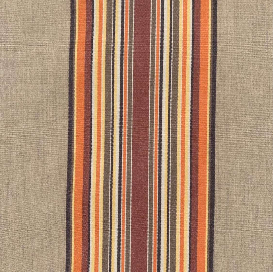 Sunbrella Acrylic Canvas: Taupe, Orange stripe