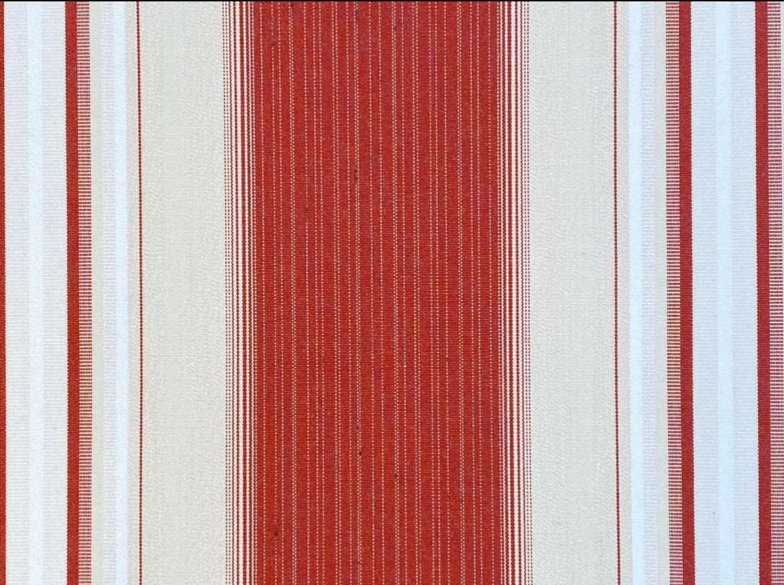 Sunbrella Acrylic Canvas: Warm Red, Cream Stripe