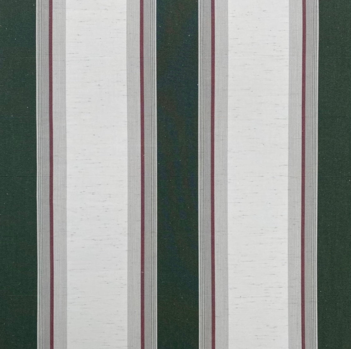 Sunbrella Acrylic Canvas: Forest Green, Mottle White, Red Stripe