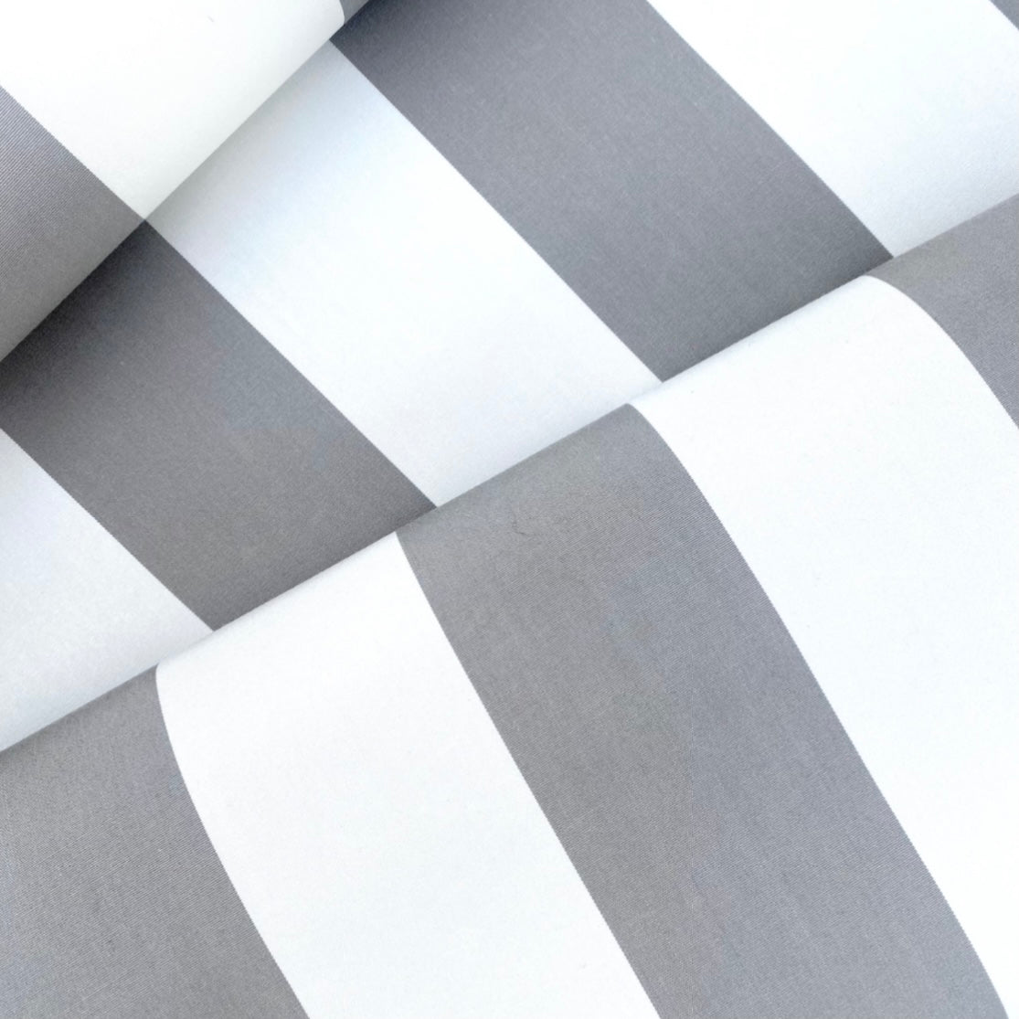 Sunbrella Canvas: Grey & White stripe