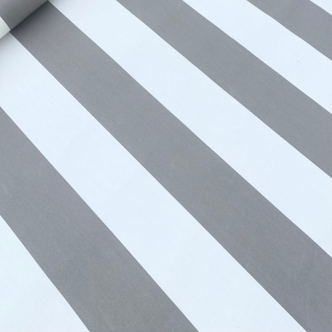 Sunbrella Canvas: Grey & White stripe