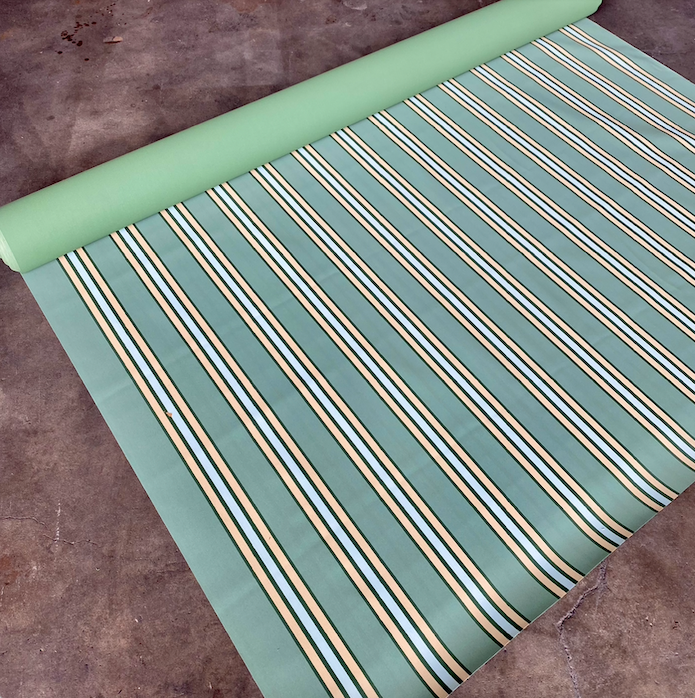 Somerton Awning Canvas: Green Stripe 